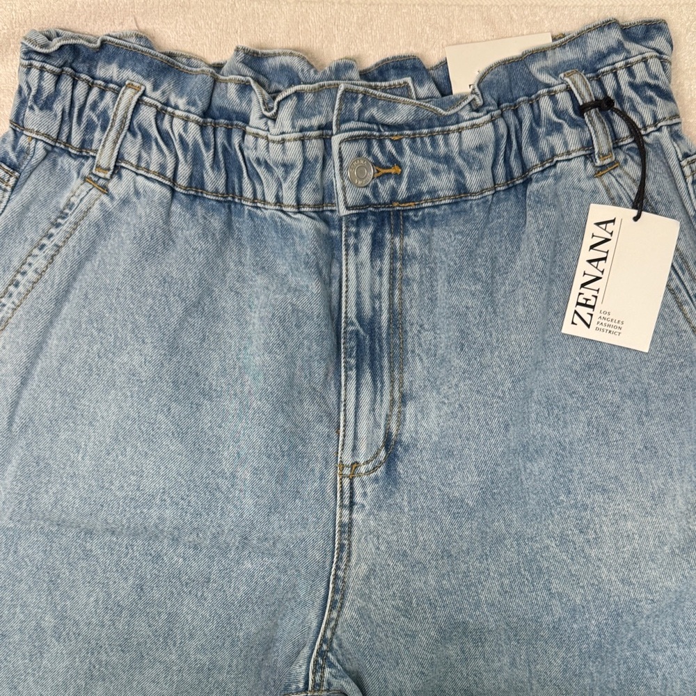 Zenana Outfitters High-Waisted Paper Bag Jeans - Picture 4 of 10